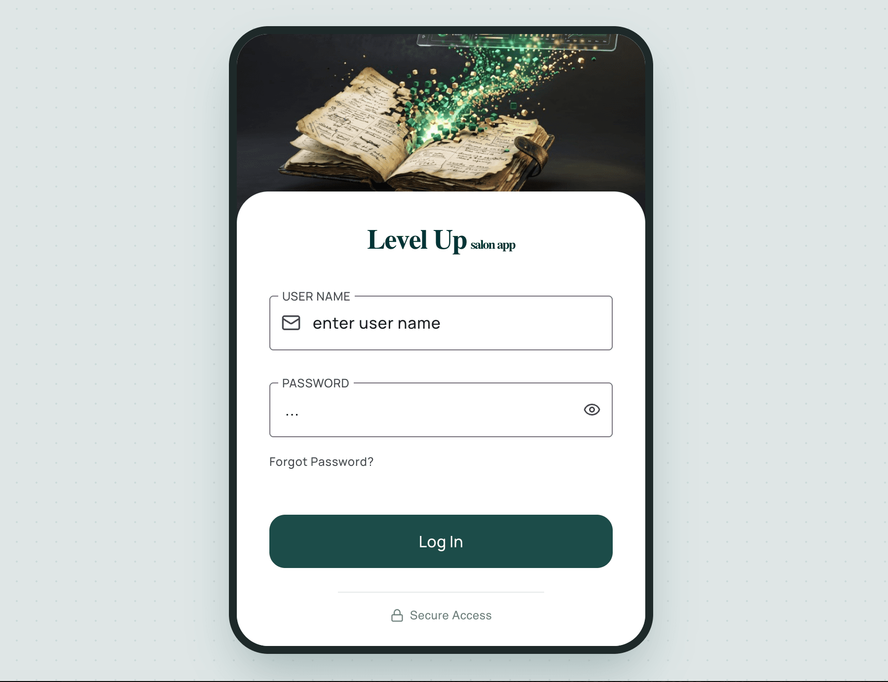 The LevelUp Saloon dashboard showing the appointment calendar